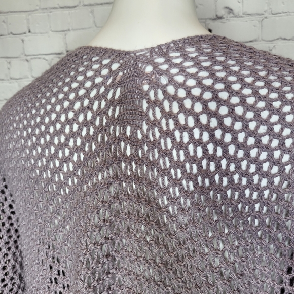 Don't Ask Why Open Knit Crochet Cardigan - Dusty Purple - One Size - Picture 4 of 11